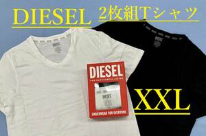 ディーゼル　Tシャツ 2パックセット 2323　XXLサイズ　ブラック/ホワイト　新品 タグ付　DIESEL A05428 0BVFB アンダーウェア03 ストレッチ