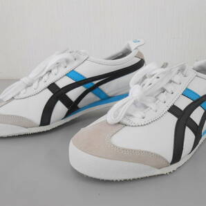 戸高∞8 Onitsuka Tiger オニツカタイガー THL7C2 スニーカー 靴 MEXICO 66 サイズ22.5cm 状態良好 ホワイト 白 青ラインの画像1