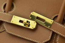 【YB】Hermes エルメス バーキン35★素材:ヴォーエプソン◆色:ゴールド◆□J刻印★カデナゴールド金具 カギ2 元箱 保護袋◆□J刻印◆状態A_画像4