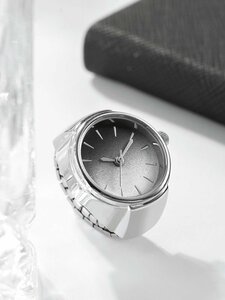 腕時計 レディース クォーツ リングウォッチ グリーン ミニ ユニークな指輪型クオーツ腕時計