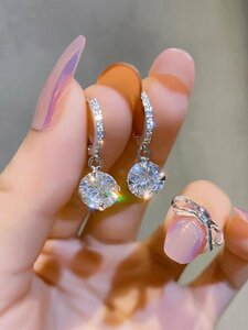レディース ジュエリー ピアス ダングルイヤリング 1ペア の ファッション と 絶妙な マイクロインレイド ダイヤモンド リング