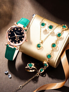腕時計 レディース セット 女性用 腕時計 クォーツムーブメント ファッション ラインストーン シック 5点セット アクセサリー