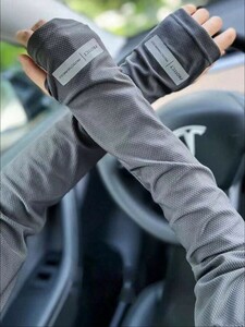 メンズ アクセサリー 手袋 アームカバー 紫外線対策 アイスシルク素材 薄手 サイズ大きめ メンズレディース兼用自転車やドライブに