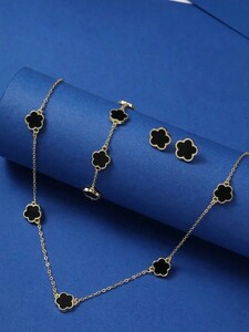レディース ジュエリー セット 5枚花 デザインネックレス & イヤリング & ブレスレットセット