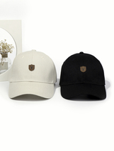 メンズ アクセサリー 帽子 2個セット ユニセックス シンプル ソリッドカラー カジュアルベースボールキャップ, 鹿レザーラベル、_画像3