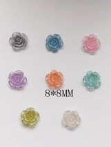 ネイル デコレーション ネイルアート用 3 クリア 花シール カメリア ローズ レジン 100個入り 卸売り_画像3