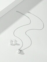 レディース ジュエリー セット ネックレスとイヤリングのセット ￥925スターリングシルバー ￥リボン　真珠 ￥ウェディングジュエ_画像4