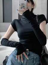 レディース アクセサリー 手袋 カット アイススリーブ 女性用ドライビングサイクリング手袋 通気性 保護 1ペア_画像4