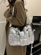 レディース バッグ トートバッグ 2 個セットレトロアーガイルキルティングトートバッグ、トート大容量トラベルダッフルバッグ、外出用_画像6