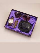 腕時計 メンズ セット 父の日の贈り物に最適なギフトボックスセット、おしゃれでシンプルなベルト、トレンディーなメガネ、ビジネスウォ_画像3