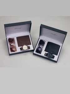 腕時計 メンズ セット トレンディなアイウェア、カジュアルで実用的な財布、時計が含まれたメンズ用ギフトボックスセット。バレンタイン