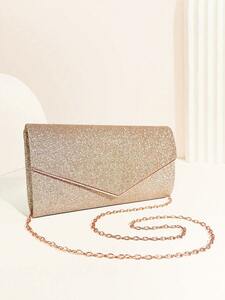  lady's bag clutch bag wi men's Kirakira shines spangled embe rope clutch Eve person g bag chain attaching 