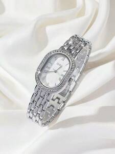 腕時計 レディース クォーツ ダイヤモンド付き繊細でエレガントなレディース腕時計 一般的な使用に適しているブレスレットストラップ