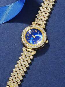 腕時計 レディース クォーツ 女性用腕時計　ダイヤモンド付き　高級感あるスチール合金製　ギフトボックス入り