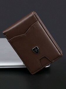 メンズ アクセサリー 財布orカードケース 1個入りのメンズ用シンプルでスタイリッシュな二つ折り薄型財布、アンチスキミングビジネス