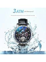 腕時計 メンズ 機械式 メンズマルチファンクション自動巻き時計 ファッションデザイン 防水 ナイトライト 月日表示 星空柄文字盤_画像5