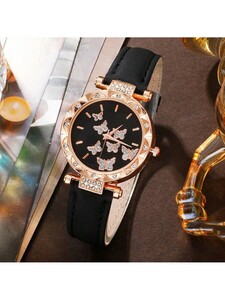腕時計 レディース セット バタフライデザイン 腕時計 5本セット クオーツ式 レザーベルト おしゃれ ブランドデザイン