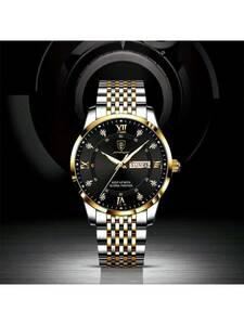 腕時計 メンズ クォーツ ステンレス スチール 男性用クォーツ時計 日付表示 防水 ルミナス機能 ビジネスギフトに最適 1個入り