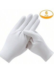 レディース アクセサリー 手袋 ポリエステル製白手袋 エラスティック付き 3ペア 男女兼用 パーティー/式典/作業/検査用