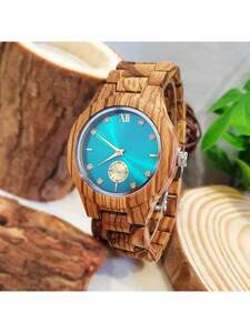 腕時計 レディース クォーツ 天然木の腕時計 シンプルな時計 女性向け ダイヤモンド風デザイン クオーツ式