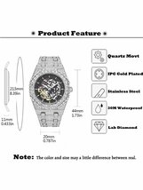 腕時計 メンズ 機械式 メンズラグジュアリーダイヤモンドムーブメント 自動巻きホロー機械式 アイスダイヤモンドブレスレットウォッチ_画像2
