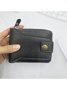 メンズ アクセサリー 財布orカードケース カッパーバックルデザインの二つ折り財布 男性用短財布