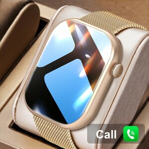 腕時計 メンズ デジタル 1個 ゴールド ステンレス製 磁気ベルト スマートな電子腕時計 2.05インチ タッチスクリーン & 多