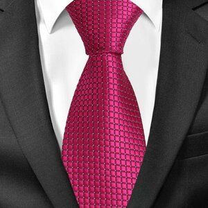 メンズ アクセサリー カラーorアクセサリー 男性用ネクタイ 8、ローズレッドとシルバー色、斜めストライプデザイン、デイリーアウト