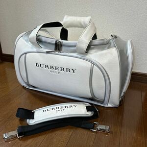  Burberry Golf * белый общий под кожу сумка "Boston bag" 