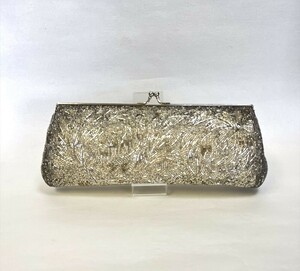  flower ..* recycle bag beads bag silver clutch bag party bag bulrush . type 240315