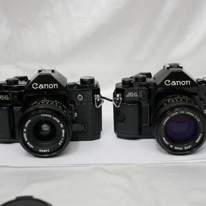 #0744 Canon A-1 2台 FD 28mm F2.8 50mm F1.4 キャノン 一眼レフフィルムカメラの画像1