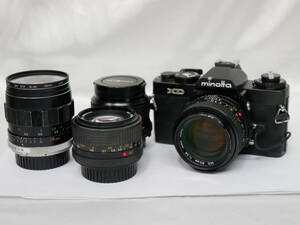 #7697 Minolta XD MD 50mm F1.4 W.rokkor-is 28mm F2.5 28mm F2.8 Minolta single‐lens reflex film camera 