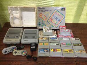Nintendo Super Famicom 2consoles 2controllers 14games tested 任天堂スーパーファミコン本体2台コントローラ2台ゲーム１４本動作確認済