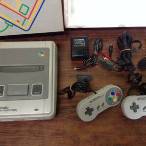 Nintendo Super Famicom console 2controllers w/box tested 任天堂 スーパーファミコン 本体 コントローラ2台 箱付き 動作確認済 C558の画像2