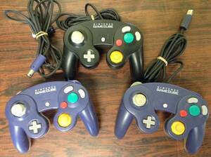 Nintendo GameCube 3controllers tested 任天堂 ゲームキューブ コントローラ3台 動作確認済 D601A