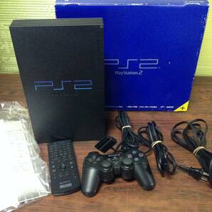 SONY PlayStation2 PS2 console SCPH-50000 controller set w/box tested ソニー プレステ2 本体 コントローラ 箱付 動作確認済 D614Oの画像1