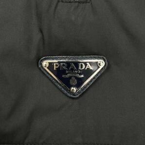 極美品3L! プラダ【定価約35万】PRADA アノラックジャケット ブルゾン 上着 52 XXL位 三角ロゴプレート 黒 ブラック 超希少 高級感◎の画像6