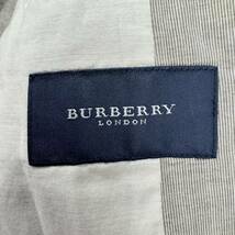 バーバリーロンドン BURBERRY LONDON テーラードジャケット ブレザー 背抜き 裏地チェック ストライプ M コットン グレー 高級感◎ 春夏_画像6