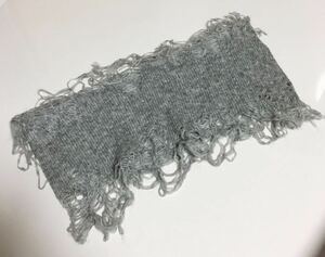 NUMBER (N)INE 09AW DISTRESSED SNOOD モヘア ダメージ マフラー GRAY ナンバーナイン ネックウォーマー スヌード グレー 灰 Snude