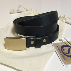 Sugar & Co. Daddy's Leather Belt 新品 ブラック シュガーアンドカンパニー ダディーズ レザー ナロー ベルト 革 BLACK 黒 buckle narrowの画像1