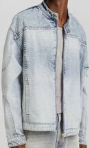 Bershka デニム ライダース ジャケット 新品 L ベルシュカ DENIM RIDERS JACKET シングル 加工 インディゴ indigo オーバー サイズ_画像7