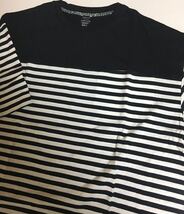 NUMBER NINE PANEL STRIPED OVER T-SHIRT 新品 4 ナンバーナイン ボーダー Tシャツ WHITE BLACK BIG T オーバーサイズ border 半袖_画像2