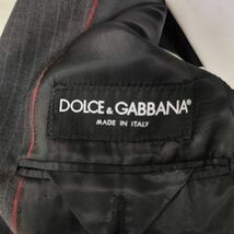 ドルチェ＆ガッバーナ　DOLCE＆GABBANA　スーツ　セットアップ　テーラードジャケット　L　グレー　ストライプ　SICILIA　ドルガバ　_画像3