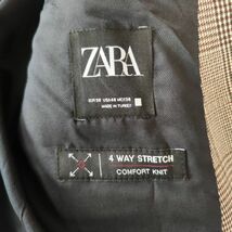 ザラ　ZARA スーツ　セットアップ　テーラードジャケット　ブラウン　eur50/36 サイドベンツ　チェック　ストレッチ　メンズ　ブレザー_画像3