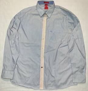 OSCAR 長袖 ストライプ シャツ 2XL 紺白橙 ビッグサイズ