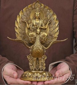 極上品 最新作 純銅 手作り 工芸品 置物を置く収蔵品 仏像 仏教 孔雀明王