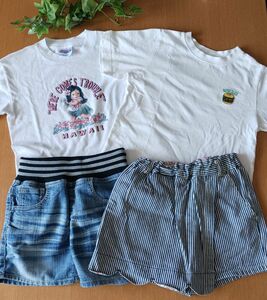 夏服　お買い得☆セット売り☆まとめ売り　Tシャツ キュロットパンツ キッズ 　GU　半ズボン　子供服