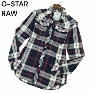 G-STAR RAW ジースター ロウ 通年 【3301-R SHIRT L/S】 長袖 ウエスタン インディゴ チェック シャツ Sz.S　メンズ　A4T03344_3#C