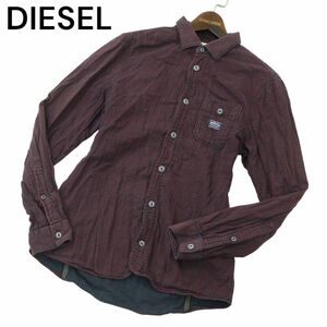 DIESEL ディーゼル 通年 ダブルガーゼ★ 長袖 ワーク チェック シャツ Sz.S　メンズ　A4T03343_3#C