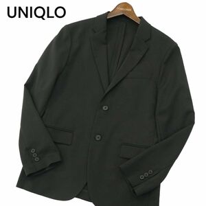 美品★ UNIQLO ユニクロ 春夏 SLIM FIT 感動ジャケット★ ウールライク アンコン テーラード ジャケット Sz.XS　メンズ 黒　A4T03412_4#M